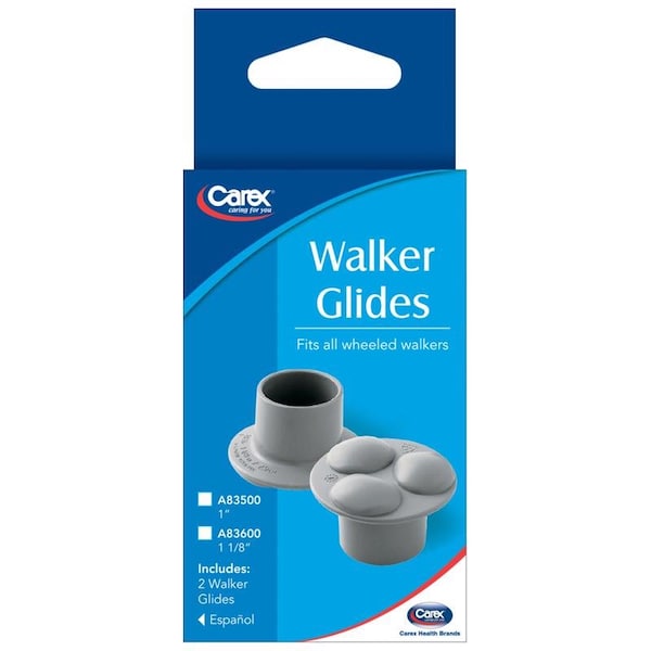 Carex Health Brands Gray Walker Glides Plastic 1.25 in. H X 2 in. L FGA83600 0000 - main